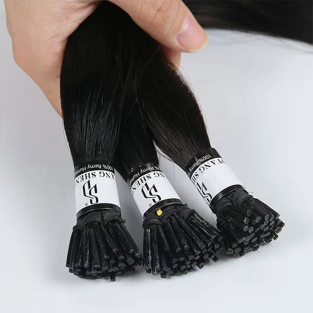 100% Human Cuticle Aligned Itip Extension Hair Double Drawn Keratin Raw Virgin Hair Remy Vendors I Tip Hair Extensions Wholesale