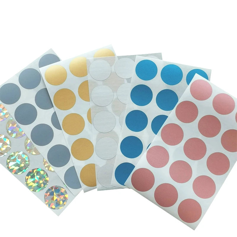 100pcs/pack Round Scrapbooking Labels Scratch Off Stickers Seven Options Paper Stationery Seal Sticker Creative Labels and Pack