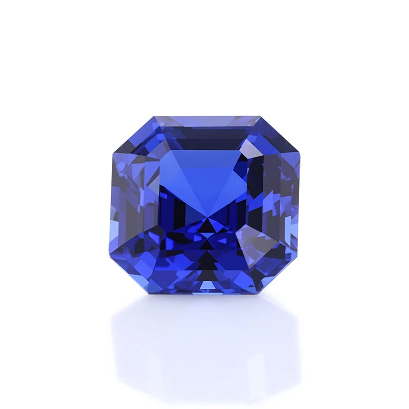 1-3 Carat Dark Blue Asscher Cut Loose Synthetic Blue Sapphire Lab Grown Gemstones