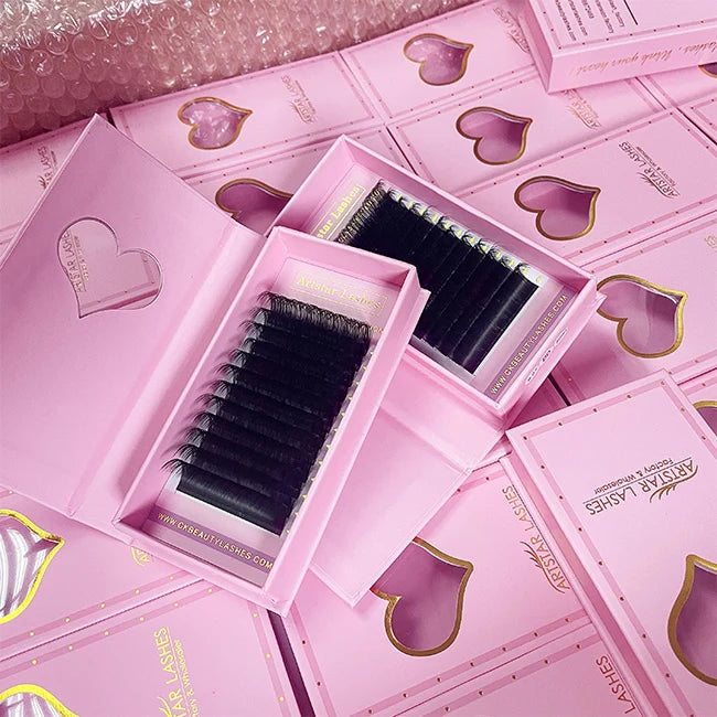 0.03 0.05 0.07 Automatic Silk Korean Lashes One Second Rapid Blooming Easy Fanning Volume Fans Handmade 16 Rows Model