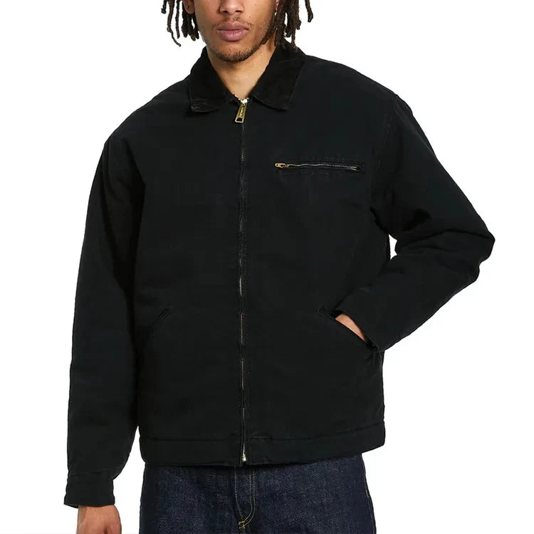 100% Cotton Canvas Jackets Padded Lining Men Work Jackets With Zipper Pocket  for Man