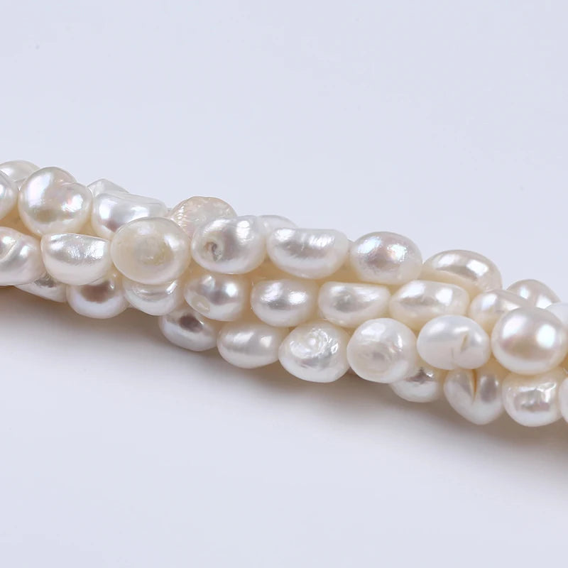 11-12mm Natural Real Loose Beads Freshwater Baroque Pearl Strand
