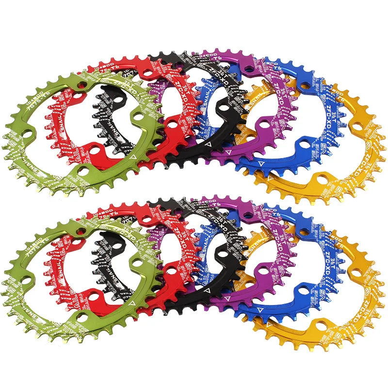 104BCD 32T/34T/36T/38T/40T/42T Single Disc Bicycle Chain Wheel Oval round Narrow Wide MTB Bike BMX Road Bicycles Compatible