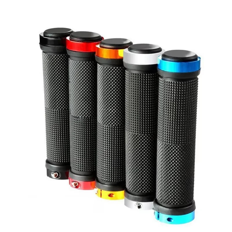 1 Pair Mountain Road Bicycle Handlebar Grips Ergonomic Anti-Skid Damping Rubber Grip Lock on Bike Handle End Cover