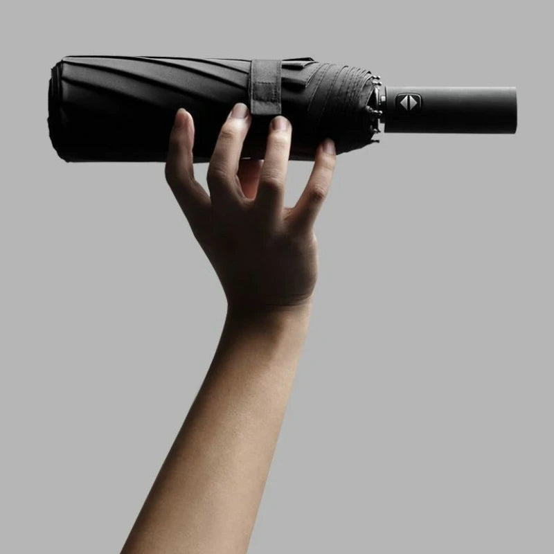12 Bones Classic Windproof Rain Resistant Three-Folding 3-Fold Automatic Umbrella Full Compact Closure Open Close Features