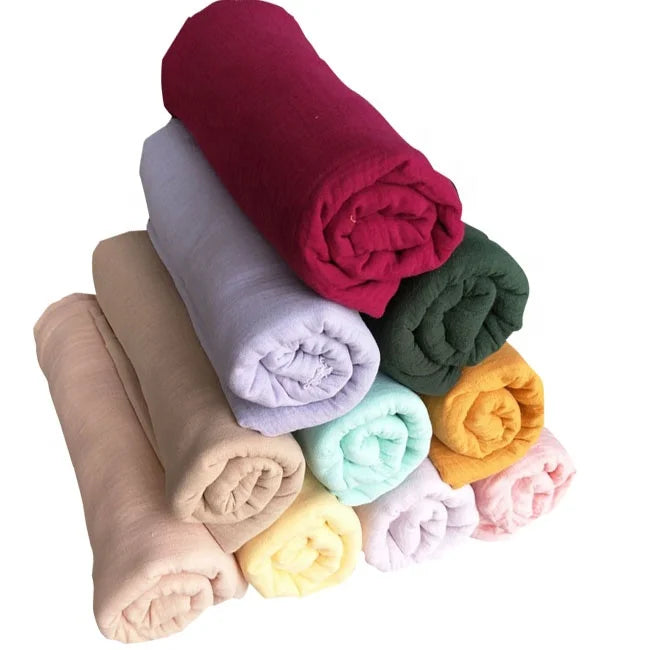 100% Organic Cotton Crinkle Crepe Double Gauze Muslin Fabric Lightweight Fusible for Mattress Shirt Cover Use