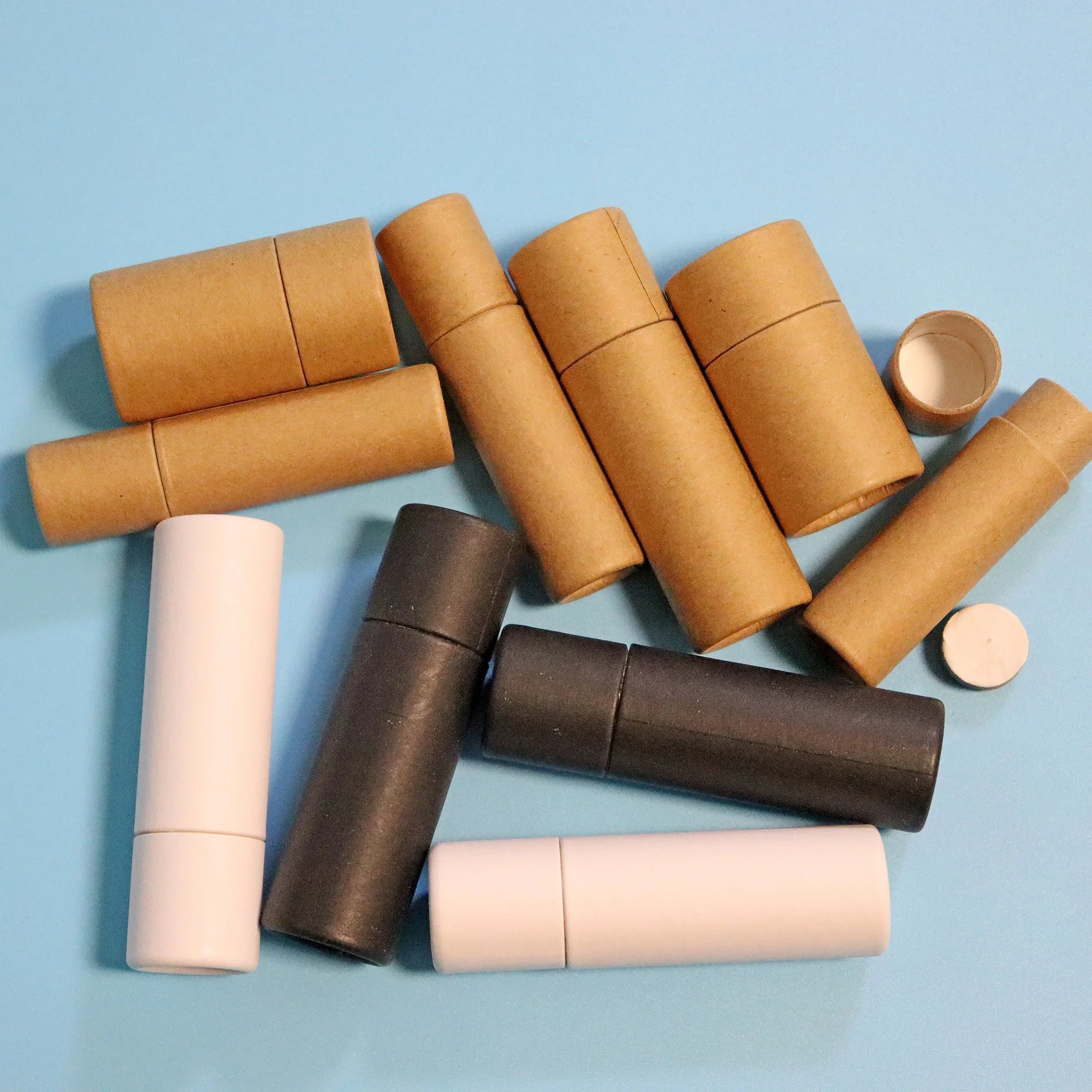 0.3oz Eco Friendly Kraft Cardboard Push up Paper Tube Packaging Cosmetic Container Round Shaped Lotion bar Packaging Lipstick