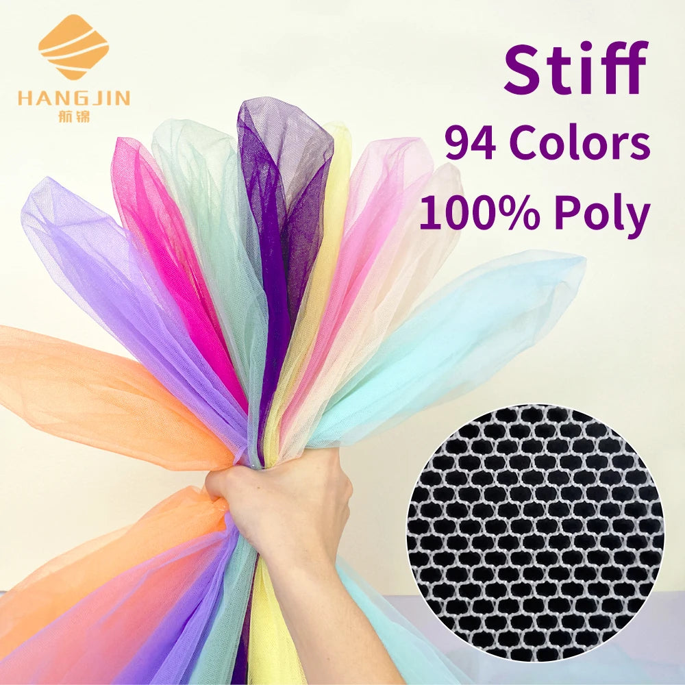 100% Polyester Tulle Fabric Custom Tulle Net in Stock Dress Fabric Colorful Tutu Dress Fabric