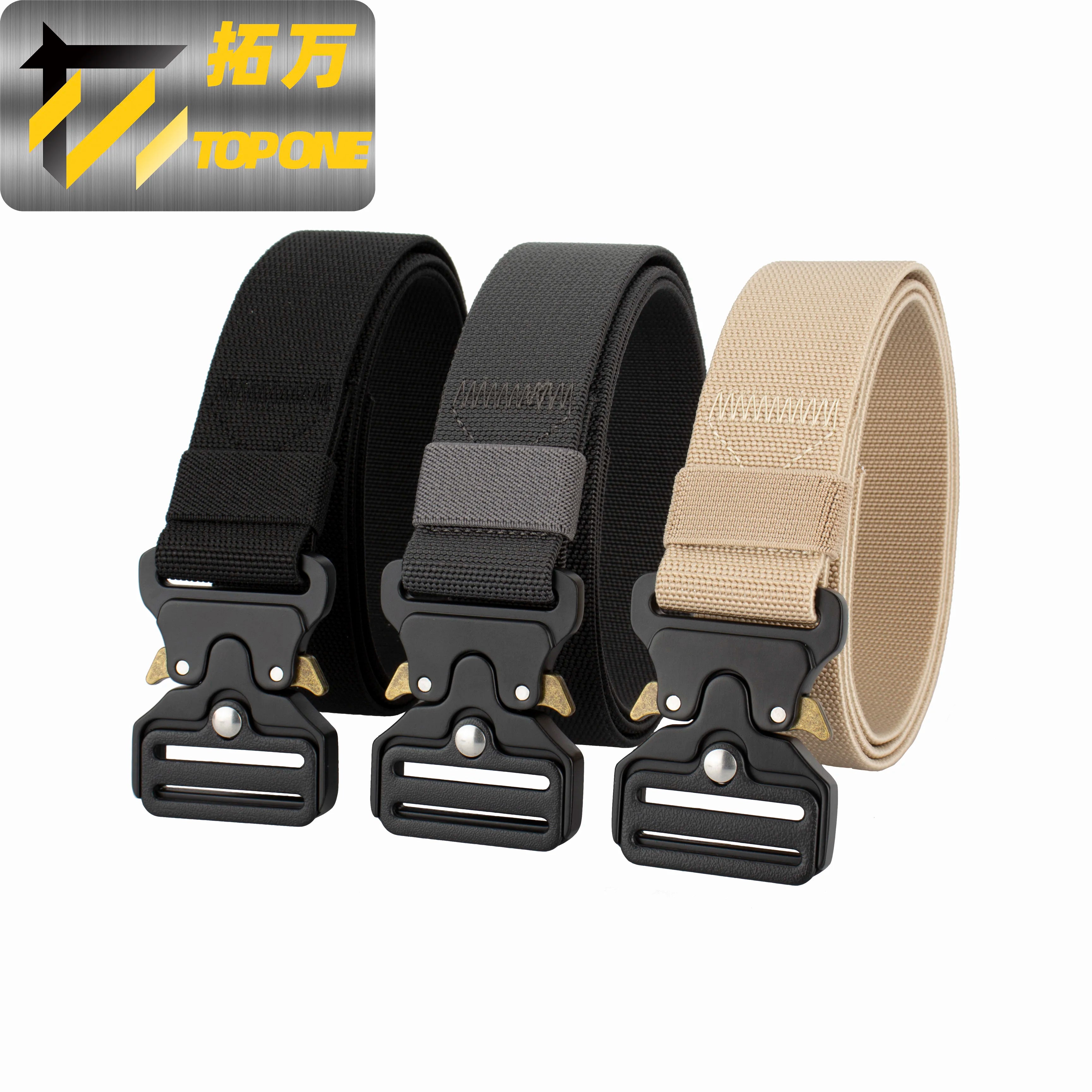 1.5' Al  Alloy Buckle Outdoor Training Tactical Elastic Webbing  Belts With Customized Logo