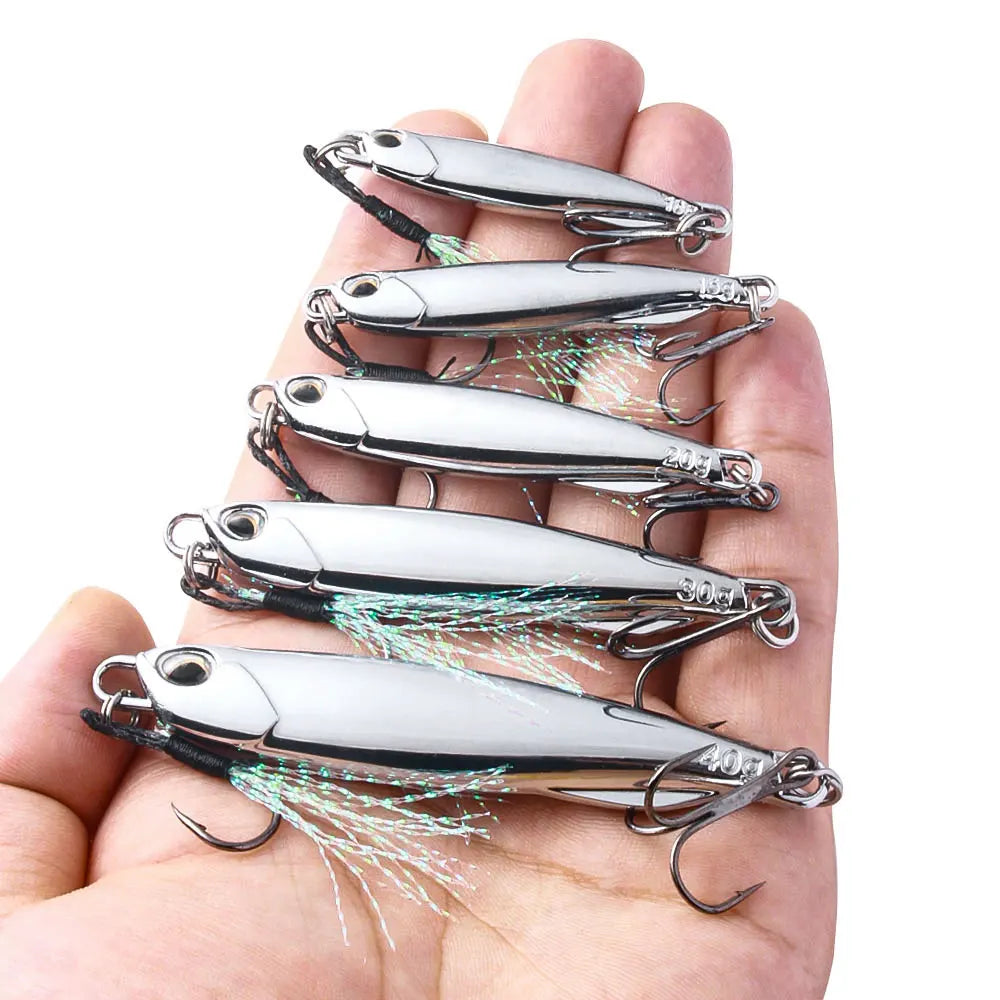 10g 15G 20G 30G 40G Saltwater Slow Jigging Trolling Metal Jig Fishing Lures Jigbait Lure