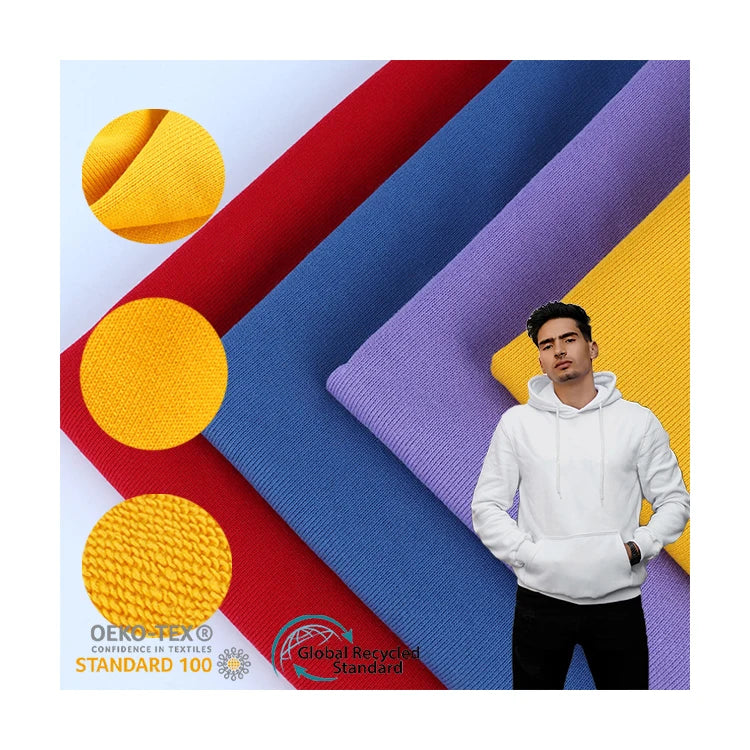 100% Organic Combed Cotton Custom 240 260 280 320 360 400 600gsm Hoodie French Terry Fabric