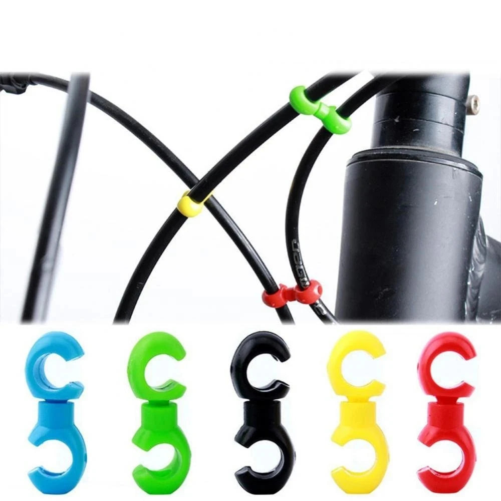 10pcs Bicycle MTB Brake Cable S-Style Clips Buckle Bike Cross Line Guide Ring Clasp Cycling Parts for Brake Hose Management