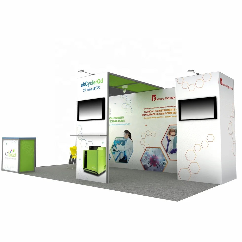 10x 20ft  Exhibition Booth Portable Tension Fabric Easy Set up Trade Show Display Booth Stand