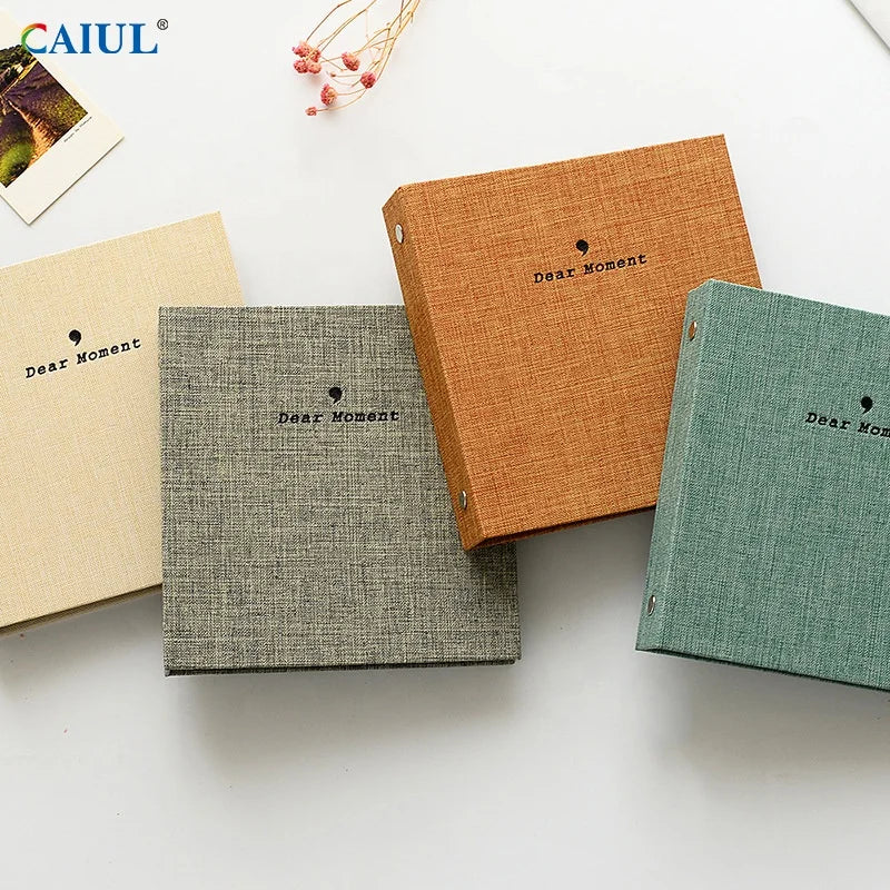 100 Pockets Custom Logo Sublimation Wedding 3 InchThermal Binding Linen Cloth Cover Book Scrapbook Stamp Album DIY Photo Album