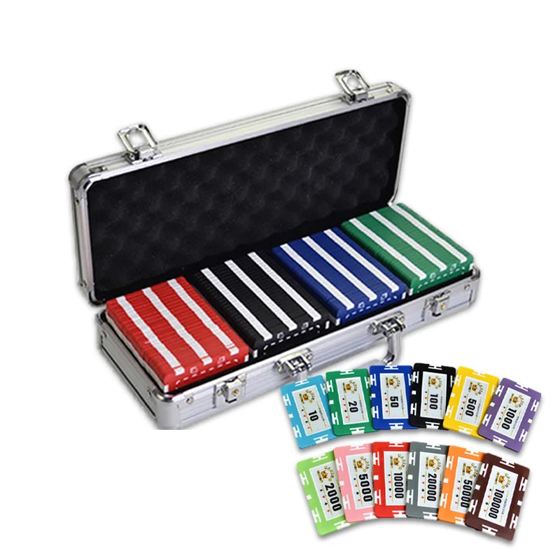 100PCS/LOT Poker Chips 11 Colors 29g Clay Chip Texas Hold'em Poker Wholesale Square Crown Poker Chips