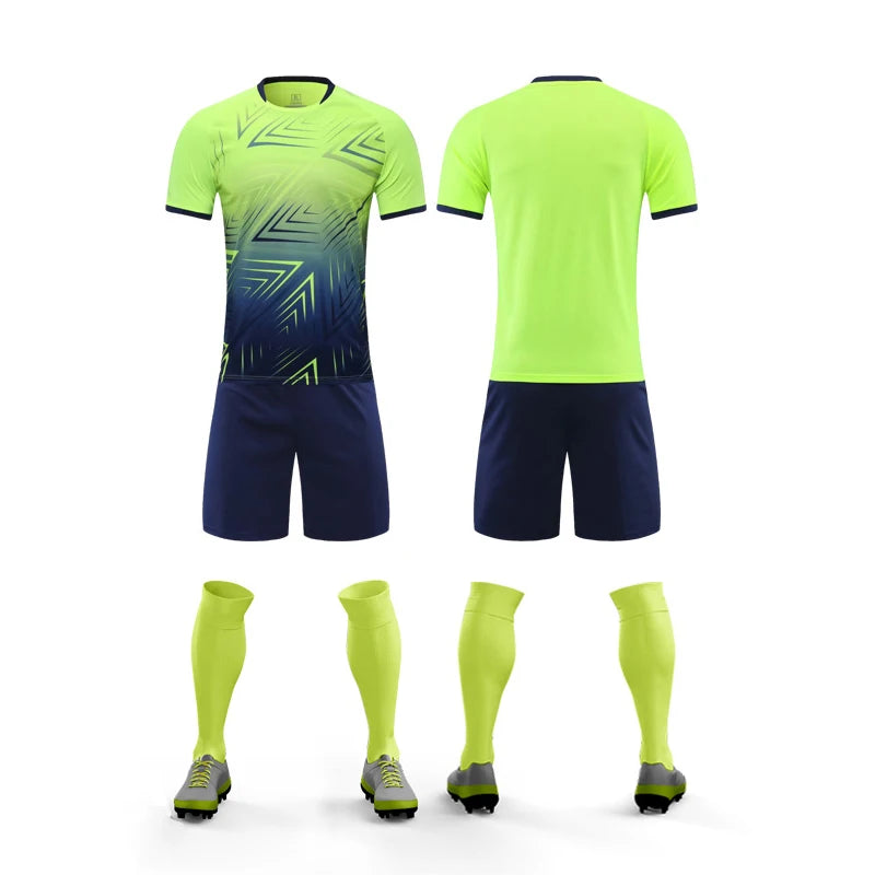 100% Polyester Football Jersey Custom logo Camisetas de Futbol Men's Soccer Wear Jersey Set Football Team Wear