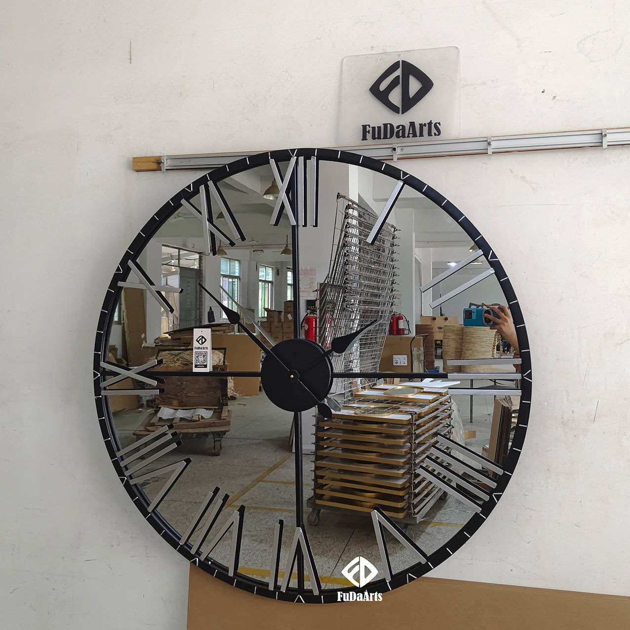 100cm Large Top Quality Round Mirror Clock Living Room Glass Large Clock Home Decor Wall Hanging Big Clock Dropshipping Mirror